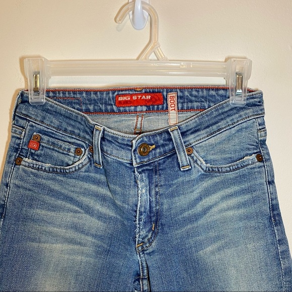 BIG STAR Light Blue Wash Bootcut Jeans 26 - Picture 3 of 9